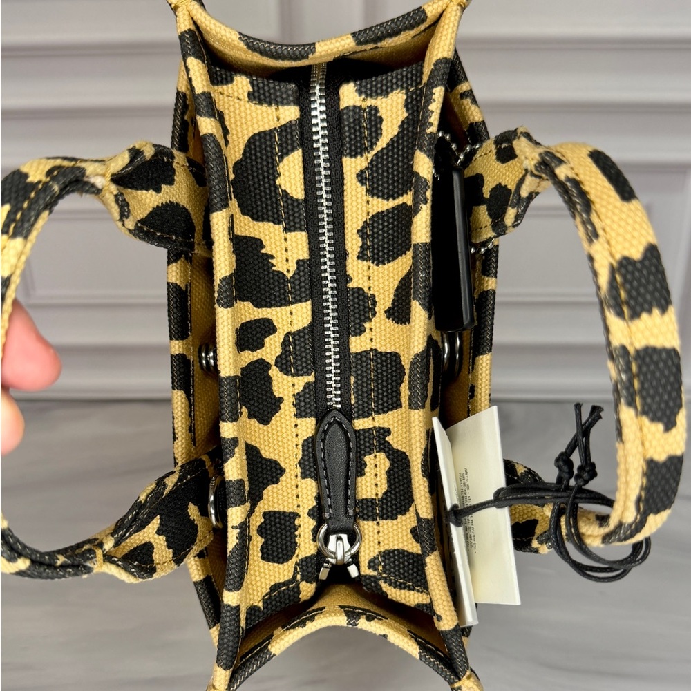 Coach Mini Tote Bag Leopard Canvas | Mini Carryall With Crossbody Strap | New - Picture 7 of 10